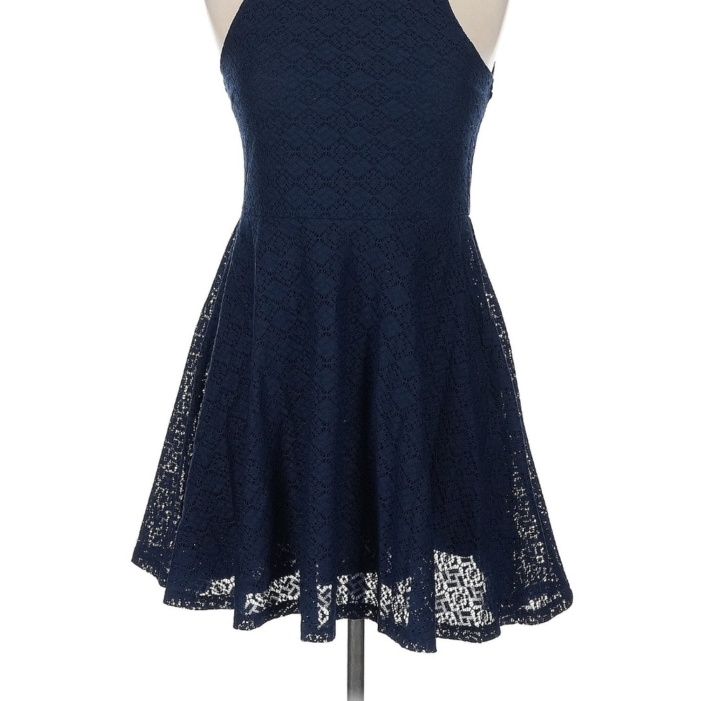 Aeropostale Navy Lace Fit-and-Flare Halter Dress